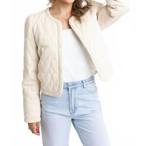 NEW KARLIE heart stitch detail jacket in beige